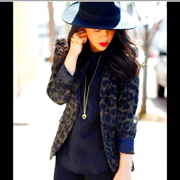 H&M Camo Leopard Blazer Jacket - 2 (XS) - Picture 4 of 12